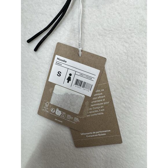 On Cloud Hoodie Womens Small Swiss Engineering Sweatshirt NWT $149 Mulberry - Picture 6 of 6